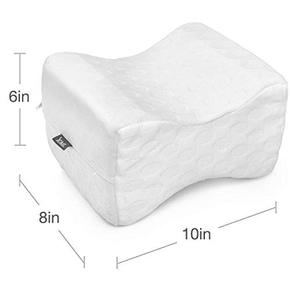DMI Contoured Memory Foam Knee Wedge Pillow for Sleeping, Sciatica Pain Relief, Hip & Back Pain, Leg Pillow for Side Sleepers, Bed Positioner, White (Pack of 1)