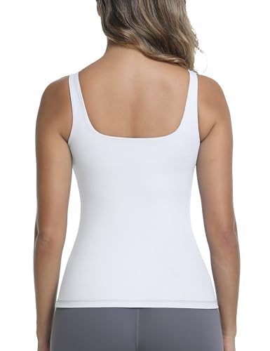 Nursing Tank Top Breastfeeding Square Neck Shirt - color: White, size: XX-Large