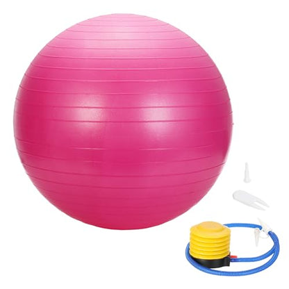 Yoga Ball, Exercise Ball Anti‑Slip Stability Pilates - color: Pink, size: 21.7"