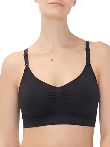 HATCH The Essential Nursing & Pumping Bra, Wireless & Seamless - color: Black, size: Small