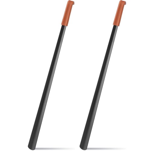 2 Pcs 31.5'' Extra Long Metal Shoe Horn for Elderly, Black and Brown - color: Black and Brown, size: 31.5''