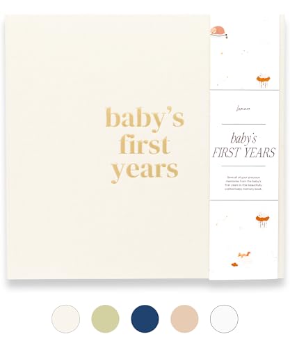 Lamare Baby First Year Book – Keepsake Baby Memory Book and Baby Scrapbook - color: White