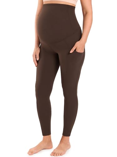 MOMANDA Maternity Leggings for Women 25" - color: Clay Brown, size: XX-Large