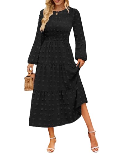 CzzzyL Women's Nursing Dresses Fall Boho Floral Breastfeeding with Pockets - color: Black, size: Large
