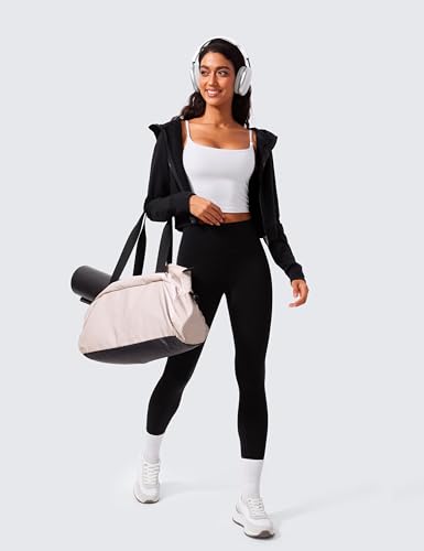 CRZ YOGA Butterlift Scoop Neck Crop Tank Top - color: White, size: Large