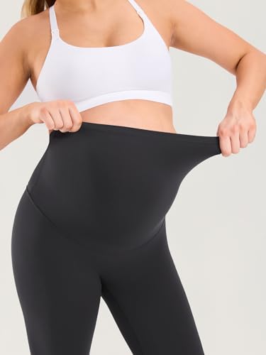 MOMANDA Flared Maternity Leggings 31.5" - color: Graphite Grey, size: Medium