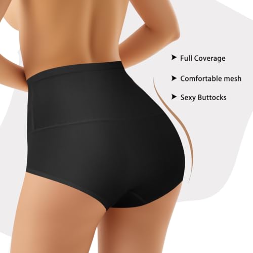 Women's High Waisted Underwear, Tummy Control high cut Panties Full Coverage Postpartum Briefs underwear 4 pack - size: Small