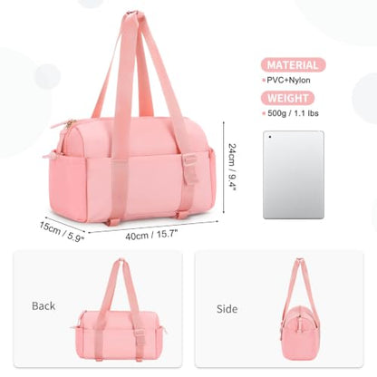 Medium Gym Bag for Women with Yoga Mat Holder Strap, 18L Pink - color: Pink, size: Medium