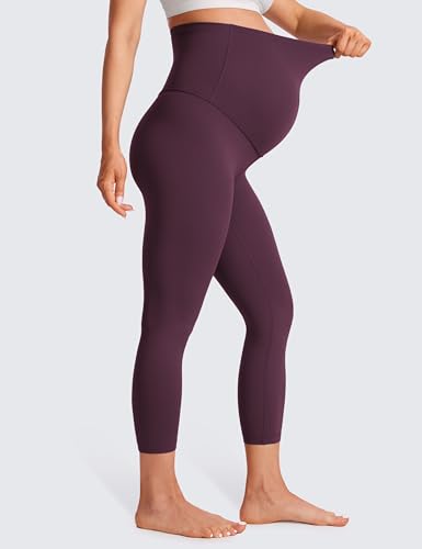 CRZ YOGA Maternity Capris Leggings 23" - color: Deep Purple, size: X-Small