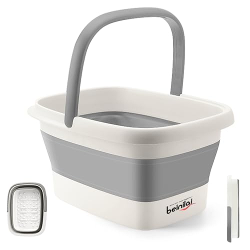 Beinilai Collapsible Foot Bath Basin for Soaking Feet, Foot Soak Tub-Gery - color: Gray, size: 1 Pack