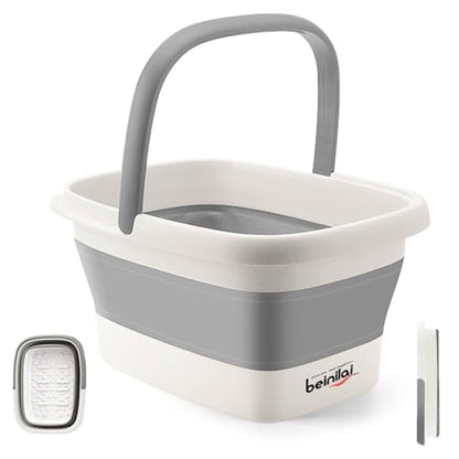 Beinilai Collapsible Foot Bath Basin for Soaking Feet, Foot Soak Tub-Gery - color: Gray, size: 1 Pack