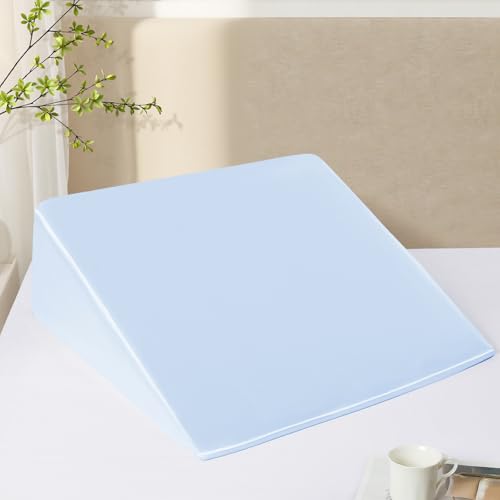 RUDONG M Satin Wedge Pillow Cover, Wedge Pillowcase, Light Blue, 25"x25"x8" - color: Light Blue