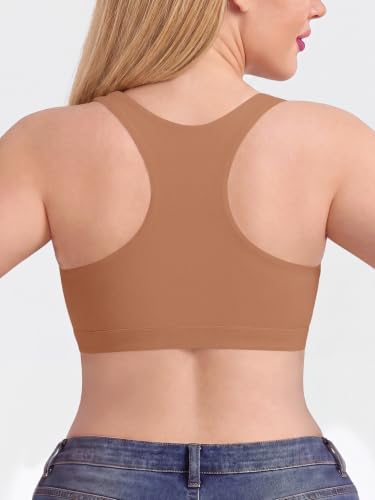 Nursing Bra for Breastfeeding Wireless V Neck Sleep Bra - color: Coffee, size: X-Large