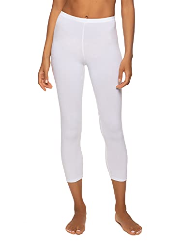 Felina Women's Cotton Modal Capri Leggings - color: White, size: X-Large