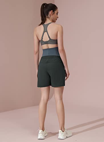 Maacie Maternity 5" Hiking Shorts with Pockets - color: Dark Grey, size: Large