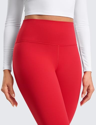 CRZ YOGA Matte Fleece Lined Leggings 25'' - color: Aurora Red, size: Medium