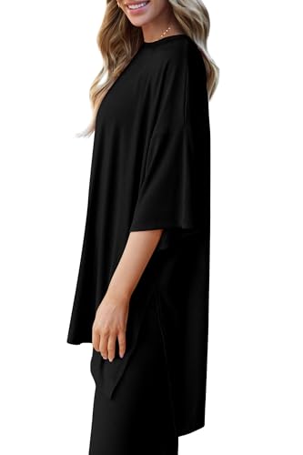 PRETTYGARDEN Two Piece Sets for Women Lounge Matching Set - color: Black, size: Small