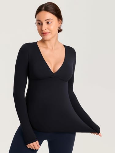 MOMANDA Crossover Maternity Nursing Tops - color: Black, size: X-Small