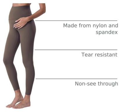 POSHDIVAH Maternity Leggings for Women Pregnancy Yoga Pants - color: Brown, size: Medium
