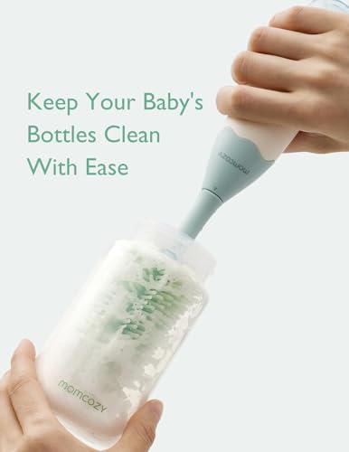 Momcozy Baby Bottle Brush Kit, Push-Press Foam Design, Green - color: Green, size: Press Bubble Style