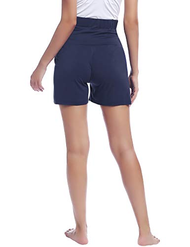 Joyaria Women's Maternity Shorts Pajama Sleep Lounge Pregnancy Sleepwear - color: Navy Blue, size: Medium