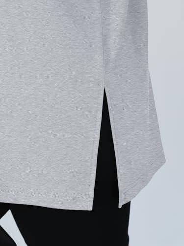 Trendy Queen Womens Oversized Side Slit Long Sleeve Shirts Fall Tops - color: Grey, size: Large