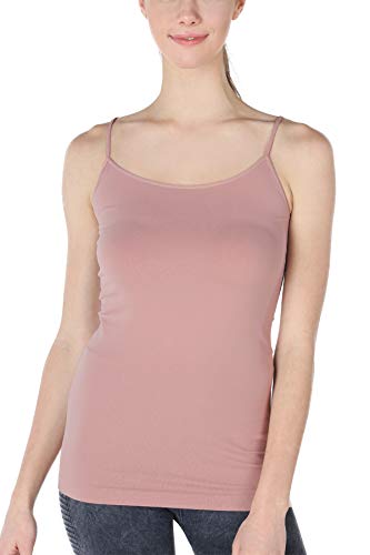 NIKIBIKI Women Seamless Basic Camisole, Made in U.S.A - color: Dusty Rose