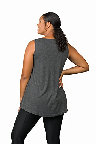 Epic MMA Gear Long Flowy Sleeveless Tunic Top for Women - color: Charcoal, size: Medium