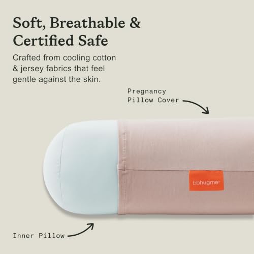 bbhugme Pregnancy Pillow Cover, Dusty Pink - color: Dusty Pink