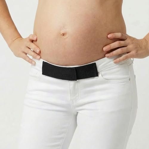 Pregnancy Pants Extender, Adjustable Maternity Waistband Extender with Foldable Front & Back Design, Stretch Soft Belt for Jeans and Pants
