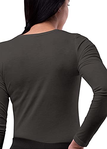 Sivvan Women's Long-Sleeve Comfort Underscrub Tee, Scrubs Undershirts - color: Charcoal, size: 3X-Large