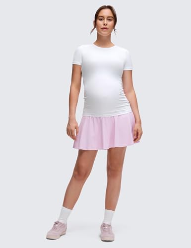 CRZ YOGA Maternity Crewneck T-Shirt - color: White, size: Medium