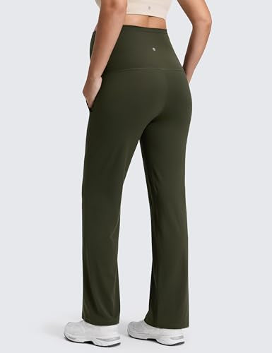 CRZ YOGA Maternity Wide Leg Pants 31.5" - color: Olive Green, size: Small