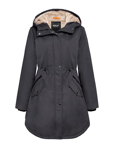 Orolay Women's Thicken Fleece Lined Parka Winter Coat Hooded Jacket with Pockets - color: Darkgray, size: Small