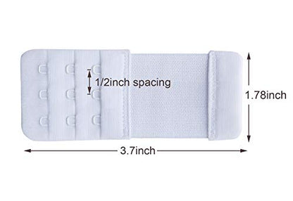 Women's Bra Extenders 4 Hook / 3 Hook / 5 Hook / 2 Hook Soft Comfortable Stretchy Bra Extension Strap - color: 3 Color, 3 Hook 1/2" Spacing