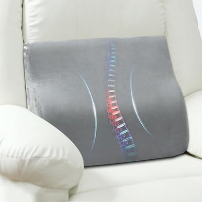 Lumbar Support Pillow for Recliner, Ergonomic Back Support Pillow - color: Grey
