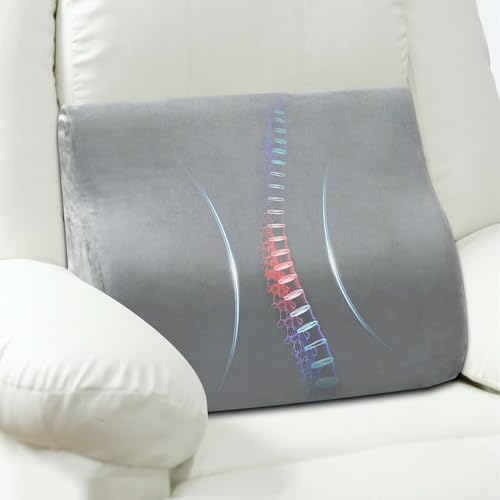 Lumbar Support Pillow for Recliner, Ergonomic Back Support Pillow - color: Grey