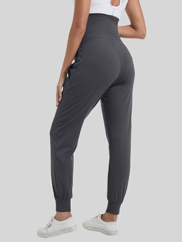 Women's Maternity Joggers Stretchy Scrub Pants - color: Grey, size: Large