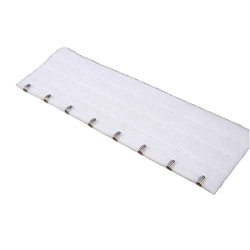 Bra Extender Ladies Bra Strap Extension 8 Hook 3 Rows Buckle Adjustable 2pcs - color: White, size: AA