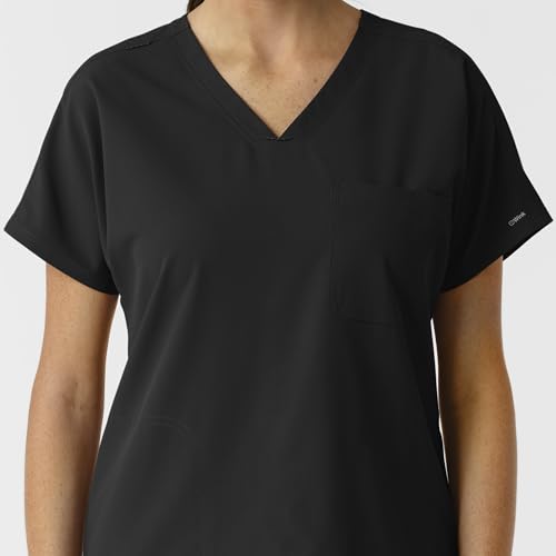 Wink Women's Women's Drop Shoulder Tunic Scrub Top - color: Black, size: 5X-Large