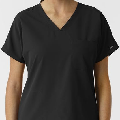 Wink Women's Women's Drop Shoulder Tunic Scrub Top - color: Black, size: 5X-Large