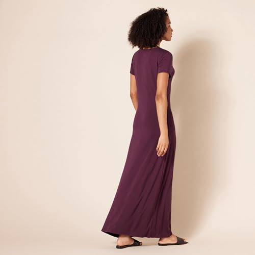 Amazon Essentials Women's Short-Sleeve Maxi Dress - color: Burgundy, size: X-Large