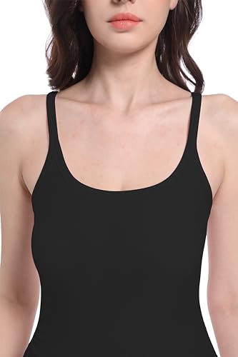V VOCNI Women's Maternity Camisole Spaghetti Strap Pregnancy Tank Tops - color: 2pack Black/White, size: Medium