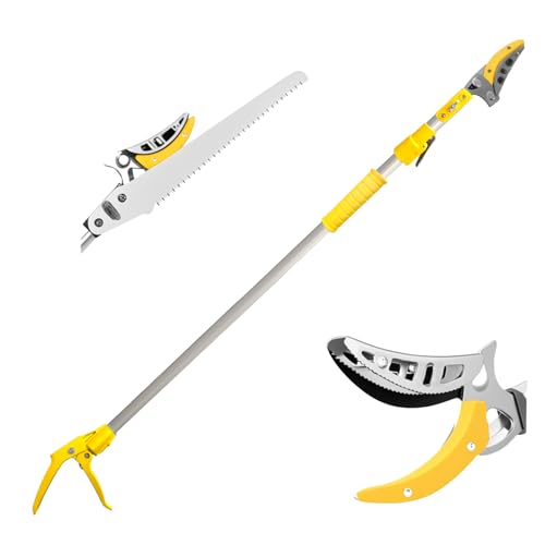 Telescopic Pole Pruner & Fruit Picker with Locking Adjustable Head -