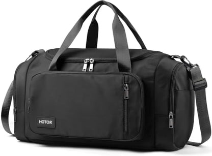 HOTOR Gym Bag, Duffle Bag with Shoe Compartment, Black 20.5x11x10.6 Inch - color: Black, size: 20.5" x 11.0" x 10.6"