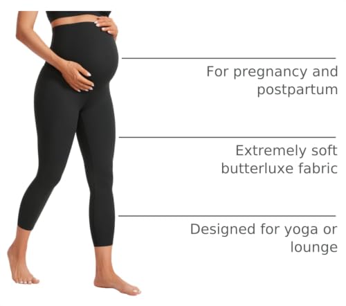 CRZ YOGA Maternity Capris Leggings 23" - color: Black, size: Small
