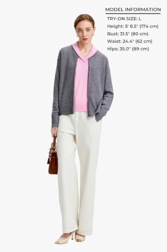 Cardigan Sweaters for Women - Baseball Collar Winter Sweater Jacket - color: Middle Gray, size: Small