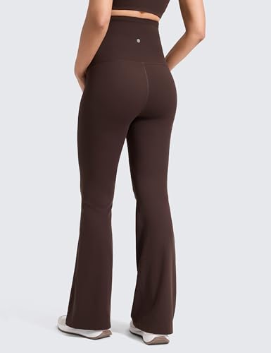 CRZ YOGA Maternity Flare Legging Pocket 29''/31''/33'' - color: Hot Fudge Brown, size: Medium