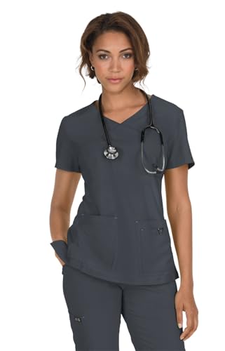 KOI Women's 374 Katie Top - color: Charcoal, size: XX-Small