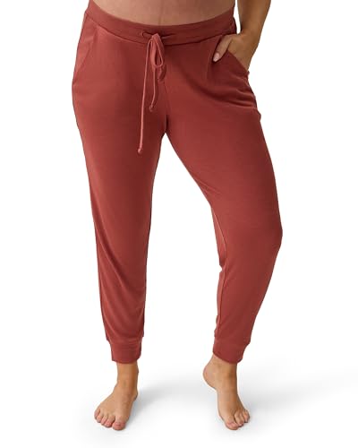 Kindred Bravely Essentials Ribbed Maternity Joggers Lounge Pants Postpartum - color: Warm Sienna, size: Large
